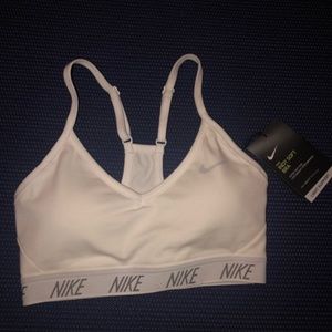 White Nike sports bra